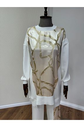 ست بالاتنه و پائین تنه نباتی زنانه بافتنی Ghisa - کد 834492742