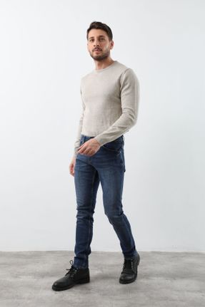 شلوار جین آبی مردانه پاچه رگولار جین استاندارد کد 300184362