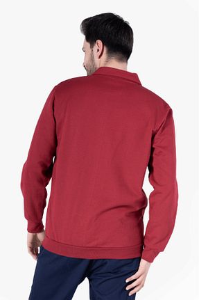 سوئیشرت زرشکی مردانه ساده Yıldırımlar Giyim - کد 797934205