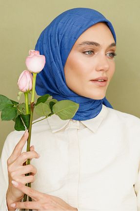 روسری سرمه ای پنبه پلی استر Mooncorn - کد 834095697