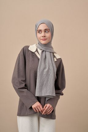 شال طوسی زنانه پنبه ای ARMANDA - کد 834088499