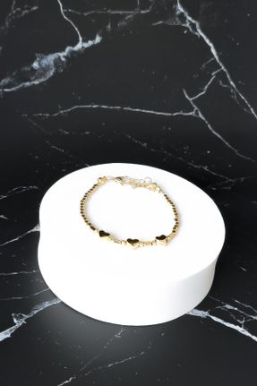 دستبند استیل طلائی زنانه فولاد ( استیل ) کد 834102347