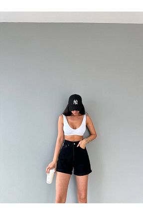 شلوارک و برمودا مشکی زنانه فاق بلند Aida Fashion - کد 834106481