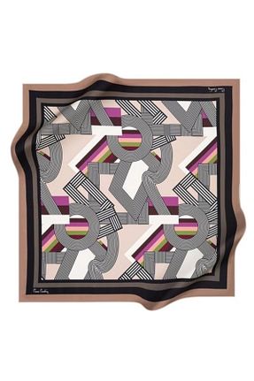 روسری قهوه ای 90 x 90 Pierre Cardin - کد 827609783