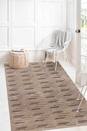 فرش قهوه ای زیره ضد لغزش Aden - کد 834302985