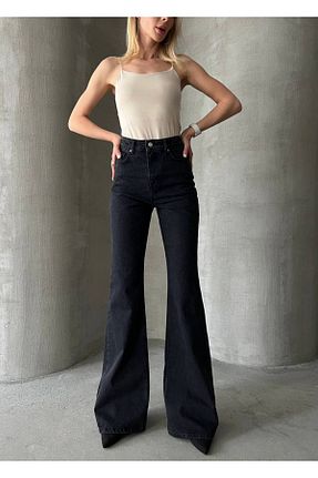 شلوار جین مشکی زنانه پاچه گشاد BEZAGA FASHION - کد 834262690