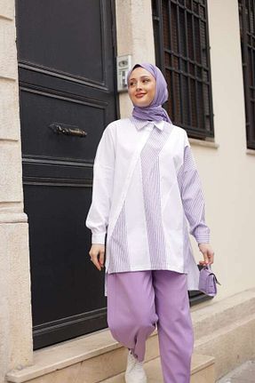 پیراهن حجاب بنفش زنانه رگولار ESRA KEKÜLLÜOĞLU - کد 834260264