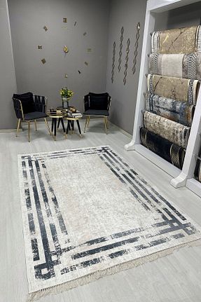 فرش طوسی قابل شستشو VOPTEKS - کد 763474099