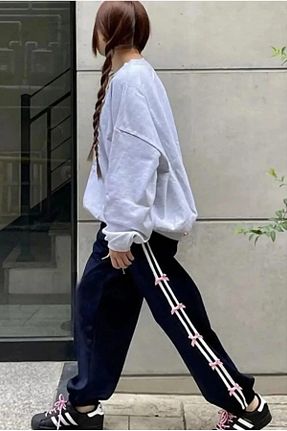 شلوار کرمگن سرمه ای زنانه اورسایز Touz Moda - کد 834287098