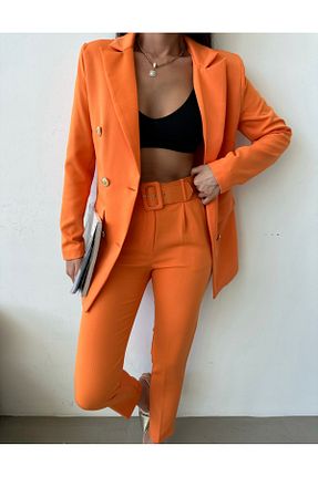 کت و شلوار نارنجی زنانه یقه کتی Female Clothing - کد 834450213