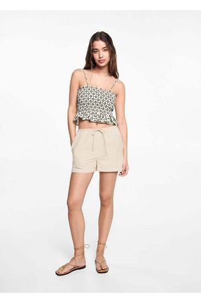 شلوارک و برمودا نباتی زنانه Relaxed MANGO Teen - کد 834389455
