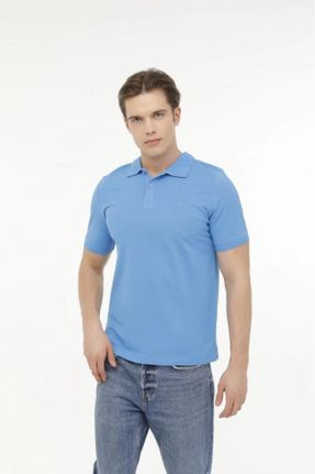 تی شرت آبی مردانه رگولار یقه پولو پنبه (نخی) کد 819120780