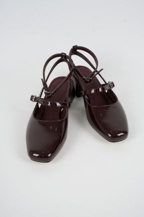 کفش پاشنه بلند کلاسیک زرشکی زنانه چرم لاکی پاشنه نازک پاشنه متوسط ( 5 - 9 cm ) کد 815852261