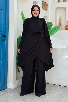 بلوز حجاب مشکی زنانه Asimetrik Bym Fashion - کد 834429500