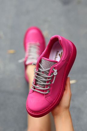 کفش بیرون صورتی زنانه چرم مصنوعی LEYDİ SHOES - کد 834449020