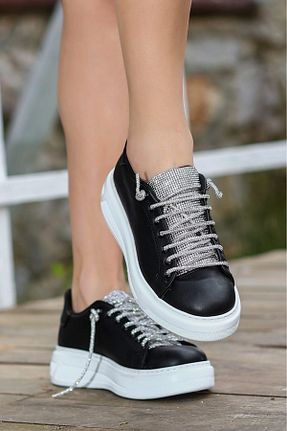 کفش بیرون مشکی زنانه چرم مصنوعی LEYDİ SHOES - کد 834447083