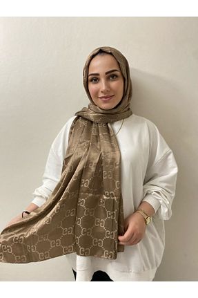 شال قهوه ای زنانه ابریشم Misa - کد 817096281