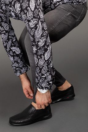 کفش لوفر مشکی مردانه چرم خالص maximoda - کد 119926313