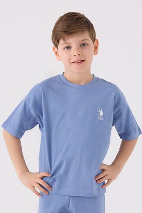 ست بالاتنه و پائین تنه آبی بچه گانه بافت U.S. Polo Assn. - کد 833584632