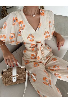 ست بالاتنه و پائین تنه نارنجی زنانه بافتنی Oyer Moda - کد 822185417