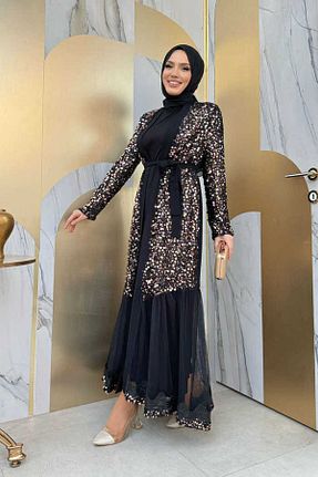 کلاه و ابایا طلائی زنانه مخلوط پلی استر Bym Fashion - کد 792561421
