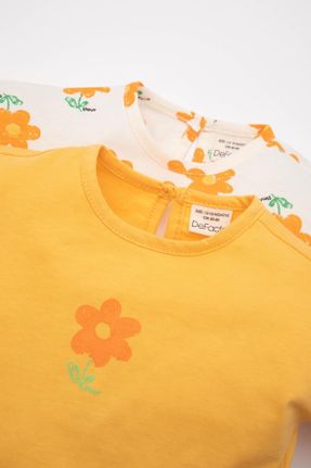 تی شرت زرد بچه گانه رگولار یقه گرد کد 834117527