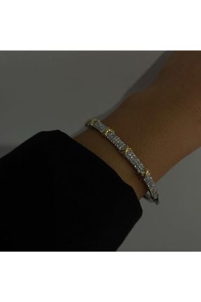 دستبند استیل طلائی زنانه فولاد ( استیل ) کد 641053468