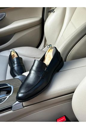 کفش کلاسیک مشکی مردانه چرم طبیعی پاشنه کوتاه ( 4 - 1 cm ) پاشنه ساده کد 788668506