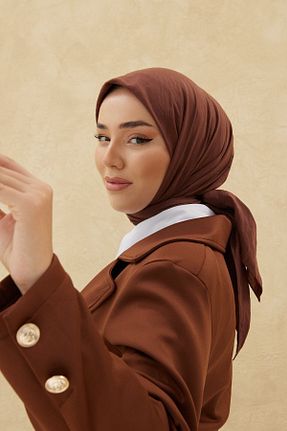 روسری قهوه ای پنبه ای Silk Home - کد 832399144
