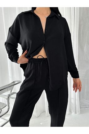 ست بالاتنه و پائین تنه مشکی زنانه بافتنی Ekim Store - کد 834591258