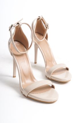 کفش پاشنه بلند کلاسیک بژ زنانه چرم مصنوعی پاشنه نازک پاشنه بلند ( +10 cm) کد 834609737