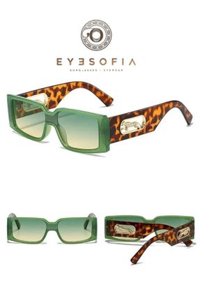 عینک آفتابی سبز زنانه 50 UV400 استخوان مات هندسی کد 743178252