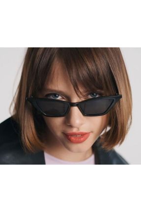 عینک آفتابی مشکی زنانه 60 UV400 مات هندسی کد 701419581