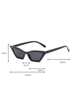 عینک آفتابی مشکی زنانه 60 UV400 مات هندسی کد 701419581