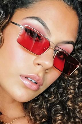 عینک آفتابی قرمز زنانه UV400 Trenderrs - کد 701878837