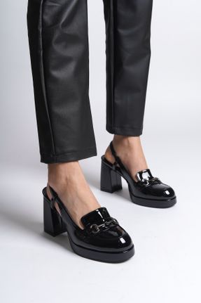 کفش پاشنه بلند کلاسیک مشکی زنانه پاشنه پلت فرم پاشنه متوسط ( 5 - 9 cm ) چرم مصنوعی کد 806159474