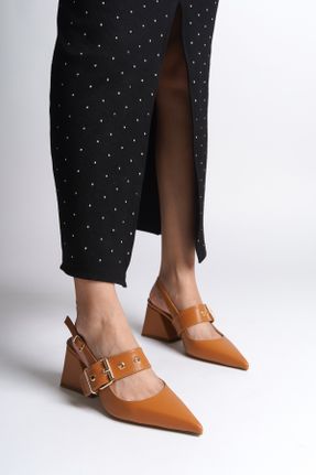 کفش پاشنه بلند کلاسیک قهوه ای زنانه پاشنه ضخیم پاشنه متوسط ( 5 - 9 cm ) کد 801123251