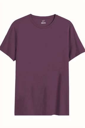 تی شرت بنفش مردانه رگولار یقه گرد بیسیک کد 354025367