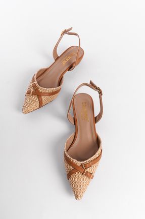 کفش پاشنه بلند کلاسیک بژ زنانه پاشنه کوتاه ( 4 - 1 cm ) پاشنه ضخیم کد 825887984