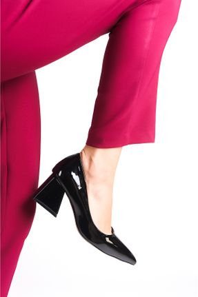 کفش پاشنه بلند کلاسیک مشکی زنانه پاشنه متوسط ( 5 - 9 cm ) پاشنه ضخیم کد 770086335