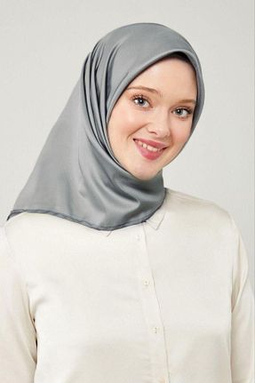روسری طوسی پلی استر Levidor - کد 834672781