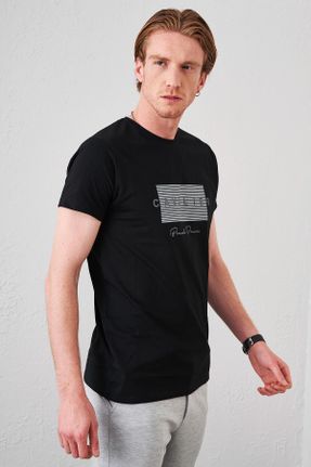 تی شرت مشکی مردانه رگولار یقه گرد کد 666166546