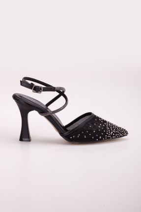 کفش مجلسی مشکی زنانه پارچه نساجی پاشنه نازک پاشنه متوسط ( 5 - 9 cm ) کد 834676712