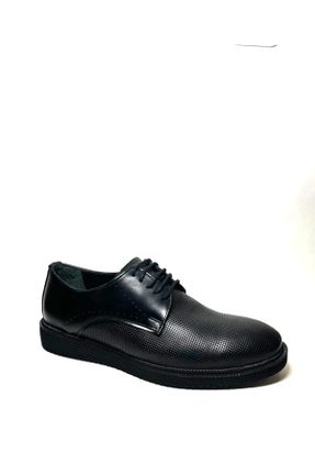 کفش کژوال مشکی مردانه چرم طبیعی پاشنه کوتاه ( 4 - 1 cm ) پاشنه ساده کد 834721433