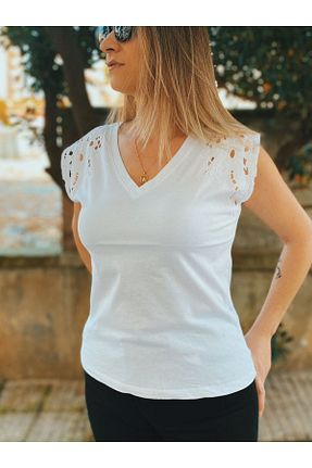 تیشرت سفید زنانه Relaxed Karol - کد 818748469