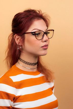 عینک محافظ نور آبی قهوه ای زنانه مات By Donetto - کد 378328386