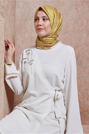 روسری زرد پلی استر Alvina - کد 834769414