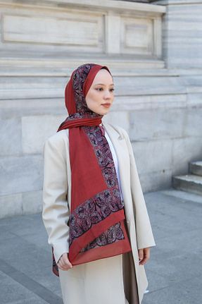 شال نارنجی زنانه ابریشم Hint İpek - کد 834796133