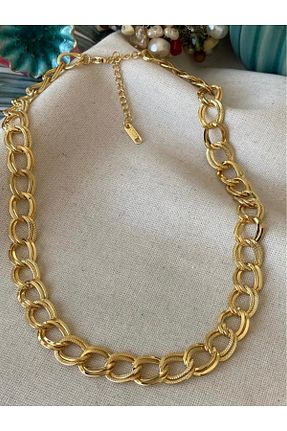 گردنبند استیل ( فولاد ) طلائی زنانه استیل ضد زنگ ARUS BİJUTERİ - کد 834817509
