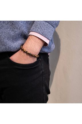 دستبند جواهر رنگی مردانه سنگ طبیعی FerizZ - کد 834859568